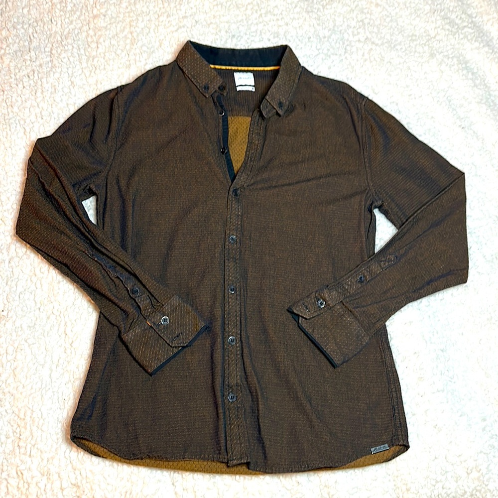 J.B HOLT | Brown Printed Button Up Shirt
